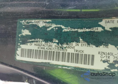 1996 Toyota Tacoma from USA, damaged, VIN 4TANL42N1TZ189329